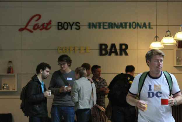 Photograph of CityCamp London in the Lost Boys International bar, Janet E Davis, 2010.