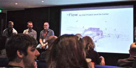 The Owl Project and Ed Carter giving a presentation about Flow.